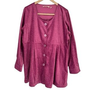 Soft Surroundings Fiona Shirt Button Front Shacket‎ Tunic Blouse Top